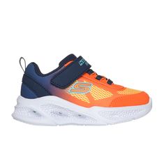 Illuminate your steps in sporty style and comfort with Skechers S-Lights Meteor-Lights - Krendox. This stretch-laced design has a mesh and synthetic upper with a Skechers Adaptive Closure for a customized fit, plus a fun light-up midsole. | Skechers Boy's Meteor-Lights - Krendox Sneaker | Medium Width | Skechers easy on, easy off Adaptive Closure for a customized fit | Cushioned comfort insole | Mesh and synthetic upper with stretch laces and adjustable instep strap | Flexible traction outsole | Skechers Sporty Stretch Sneakers For Sports, Stretch Mesh Running Sneakers, Meteor Lights, Cold Weather Hats, Hiking Training, Football Kids, Waterproof Shoes, Skechers Women, Orange Fashion