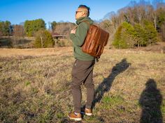 Leather Backpack Voyager for Avid Travelers Do you like short trips, or does your job involve frequent business trips lasting several days? If so, this backpack is just for you. It features multiple compartments, including a pocket for a laptop up to 16" and documents. Conveniently organize your work papers, notebooks, and other essentials with ease. When you reach your destination, unpack your things, leave only the essentials and head out to explore the city with this stunning backpack. The ba Backpack Material, Small Notebook, Leather Conditioner, Short Trip, Crazy Horse, Business Travel, Full Grain Leather, Keep It Cleaner, Vintage Looks