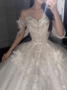 Pretty Wedding Dresses, Fancy Wedding Dresses, 3d Rose, Princess Wedding Dress, Dream Wedding Ideas Dresses