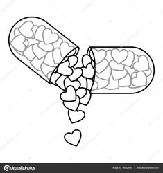 a candy bar with hearts on it coloring page