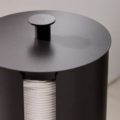 a close up of a black and white object