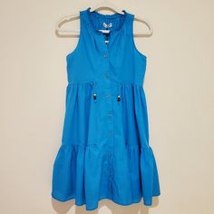 Kids Beaded Tiered Dress Size 11-12 Years New With Tag Smoke And Pet Free Home Blue Sleeveless Dress For Beach, Casual Blue Dresses For Dress-up, Blue Casual Dresses For Casual Events, Zara Blue Sleeveless Sundress, Tiered Dress, Zara Dresses, Kids' Dresses, Kids Dress, Casual Dresses