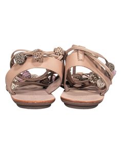 Elevate your boho look this summer with these sandals from Loeffler Randall! These strappy sandals feature adorable baubles and are perfect for any casual outing or even a music festival! Pair with a sundress and hobo bag for a hippie chic look. Size 7 Leather upper w/ strappy design Pink, green, tan and white baubles on straps Slip on closure w/ ties Leather sole and footbed w/ minor wear on toes Original dustbag included Length 9.5" Bohemian Flat Lace-up Sandals For Beach, Casual Adjustable Sandals For Party, Casual Sandals With Adjustable Strap For Party, Casual Open Toe Barefoot Sandals For Vacation, Casual Toe Ring Sandals For Beach With Open Heel, Bohemian Flat Heel Sandals For Vacation, Casual Adjustable Open Toe Barefoot Sandals, Spring Beach Toe Ring Sandals With Adjustable Strap, Bohemian Adjustable Flat Lace-up Sandals