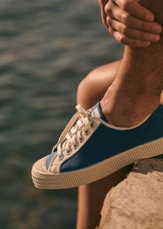 Star Master Novesta x Octobre Editions Baskets - Blue / Creme - Cotton - Octobre Éditions Star Master, Parisian Style, Summer Collection, Baskets, Tennis, Bring It On, Stars, Sneakers, Blue