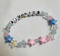 Seventeen Aju nice bracelet Svt Bracelets Ideas, Neji Hyuuga Inspired Bracelets, Cheap Kpop Style Round Bead Bracelets, Seventeen Freebies Ideas, Nayeon Bracelet, Kpop Kandi Bracelets, Seventeen Inspired Bracelets, Seventeen Crafts, Seventeen Bracelet Ideas