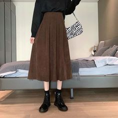 Material : Polyester Fabric Type: Corduroy Length: Midi Silhouette: A-line Style : Dark Academia Size (cm) Waist Length One Size 60-96 72 Size (inch) Waist Length One Size 23.62-37.80 28.35 Long Brown Skirt, Skirts Vintage, Beach Office, High Waist Long Skirt, Vintage Corduroy, Pleated Long Skirt, Skirts Midi High Waisted, Office Holiday, Long Skirts For Women