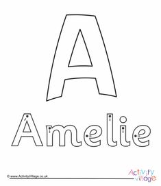 the letter an is for amelie coloring page