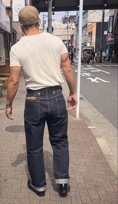 Japanese Raw Denim, Japanese Denim Outfit, Heritage Style Men, Americana Fashion Men, Heritage Workwear, Japanese Americana, Americana Outfits, Japanese Workwear, Denim Outfit Men