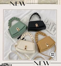 Women Creative Fashion Thick Chain Flap Buckle Design Solid Color Pu Shoulder Bag Chic Woman, Creative Fashion, Elevate Your Style, Buckle, Solid Color, Shoulder Bag, Chain, Color, Design