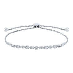 This lab grown diamond bolo bracelet glimmers with the brilliance of 17 sustainably crafted lab grown diamonds in 10K white gold. The trending style has classic beauty sure to wow her with remarkable dazzle and adjustable design.The leader in lab grown diamonds, Helzberg’s Light Heart Lab Grown Diamonds collection combines a century of heritage and innovation. | 5/8 ct. tw. Lab Grown Diamond Bolo Bracelet | 10K White Gold | Size 3 mm | Light Heart® Adjustable Diamond Bracelet, Diamonds Collection, Diamond Jewelry Set, Bolo Bracelet, Helzberg Diamonds, Gem Diamonds, Ghostbusters, Creative Arts, Classic Beauty