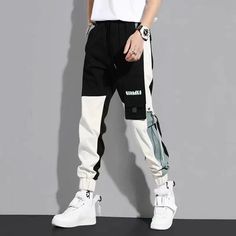 Trousers Man Joggers White Cargo Pants for Men Stacked Summer Y2k Cheap Big Size Emo Techwear Emo Techwear, Male Trousers, Summer Korean Style, White Cargo Pants, Men's Cargo Pants, Cargo Pants For Men, Style Cargo, Y2k Clothing, Safari Style