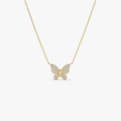 Made to Order Gold Kt: 14K (also available in 18K) Available Gold Color: Rose Gold, Yellow Gold, White Gold Length & Width: 10 x 12 MM Round Diamond: 50 Pcs 1.0 MM Diamond Carat Weight: 0.29 ctw Diamond Color-Clarity: G Color SI Clarity Diamond Butterfly, Butterfly Pendant Necklace, Diamond Carat, Butterfly Pendant, Diamond Color, Necklace Sizes, Gold Yellow, Eternity Bands, Diamond Gemstone