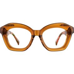 Steal all the attention in these daring square glasses. The glossy hand-polished acetate eyeglasses features a bold shape and thick chunky temple arms. The look styles well as both bold glasses and fun sunglasses. For added comfort the eyeglasses is fitted with spring hinges. The look is available in the following colors: purple gray amber tortoiseshell and blush pattern. | Zenni Women's Cat-Eye Prescription Eyeglasses Brown Tortoise Shell Plastic Colorful Glasses Frames, Zenni Optical Glasses, Chunky Glasses, Bold Glasses, Glasses Fashion Eyewear, Fun Sunglasses, Big Glasses, Funky Glasses, Fran Fine