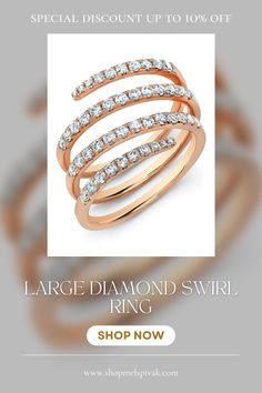 the large diamond swirl ring is on sale