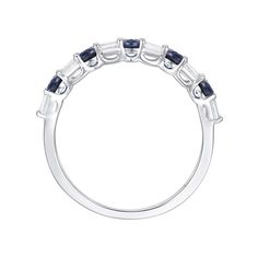 Whether you're celebrating a special occasion, marking a milestone, or simply treating yourself to a timeless and meaningful piece of jewelry, this Sterling Silver Lab-Created Sapphire, Lab-Created White Sapphire Ring is the perfect choice. Click on this JEWELRY & WATCHES GUIDE to learn about fit, styles, materials and more! Whether you're celebrating a special occasion, marking a milestone, or simply treating yourself to a timeless and meaningful piece of jewelry, this Sterling Silver Lab-Creat Classic Adjustable Sapphire Ring For Anniversary, Adjustable Classic Sapphire Ring For Anniversary, Adjustable Sapphire Ring With Prong Setting For Anniversary, Treating Yourself, Silver Lab, White Sapphire Ring, White Sapphire, Sapphire Ring, Jewelry Watches