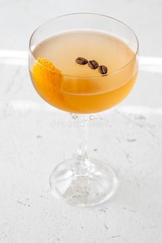 Bermondsey Minute Cocktail stock photo Beans Image, Cocktail Garnish, Orange Zest, Coffee Beans, Coffee, Orange, Crystals