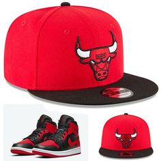 gwbks                                                                                    This Listing is for a brand new with tags Authentic New Era Chicago Bulls Snapback Hat Match Air Jordan 1 Retro Mid Bred Black Red Brand New, Original Tag Attached  Material: 100 % Polyester  High Profile, NBA Classic 2 Tone color Cap   Grey Colorway Underneath Brim of Hat  Has a thick, Durable Panel Material  NBA Authenticity Sticker Under the Brim  100% Authentic Merchandise, Factory Direct   Classic New E Air Jordan 1 Retro Mid, Chicago Bulls Snapback Hat, Jordan 1 Retro Mid, Chicago Bulls Hat, Mad Hat, Best Caps, Mens Nike Shoes, New Era Cap, Air Jordan 1 Retro