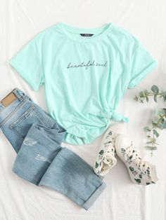 Adrette Outfits, Mint Blue, Really Cute Outfits, Cute Simple Outfits, Cute Summer Outfits, Girls Fashion Clothes, Teenage Fashion Outfits, Preppy Outfits, Teen Fashion Outfits