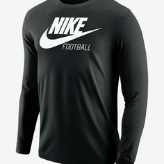 Nike 100% Cotton Long Sleeve Nike Football T Shirt Shirts Nike, Top Pic, Nike Shirt, Black And White Shirt, Football T Shirt, Nike Football, Nike Tshirt, Nike Shirts, Men's Nike