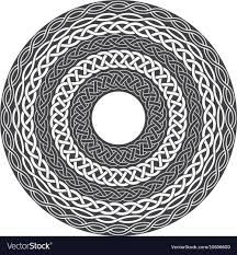 a circular celtic pattern in black and white