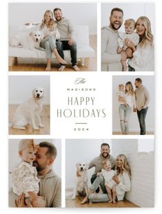 a family photo collage with the words happy holidays