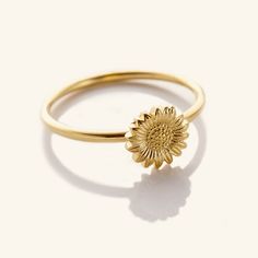 Sunflower Ring - Nominal Unique Gold Wedding Rings, Sunflower Ring, Sunflower Necklace, Sunflower Earrings, Bangles Design, The Sunflower, Gold Bangles Design, Bangle Designs, Drawstring Pouch