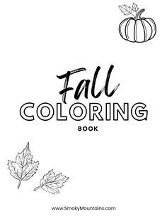 fall coloring book with leaves and pumpkins