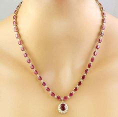 For Sale on 1stDibs - 44.60 CTW Ruby 18K Yellow Gold Diamond necklace Total Necklace Weight: 28.7 Grams Necklace Length: 74.8cm (18.5 Inches) Center Ruby Weight: 3.50 Carat Ruby Necklace Designs, Small Gold Necklace, Ruby Diamond Necklace, Ruby Jewelry Necklaces, Small Earrings Gold, Ruby And Diamond Necklace, Classy Necklace, Ruby Necklace Pendant, Diamond Earrings Design