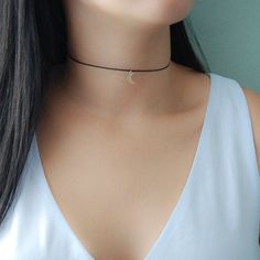 "Dainty moon Choker Necklace free to adjust size . A moon charm in our signature delicate cotton cord in minimal understated elegance. Elegant & Gorgeous. Can't go wrong with this beautiful piece! The moon is tiny and is a delicate touch to the necklace. Well executed elegance in a stylish, easy to wear necklace. The \"MOON CHOKER\" Necklace * SH30276 D E T A I L S: * Moon Dimensions: 4 x 7mm M A T E R I A L S: *Sterling Silver 925 / Gold Plated 18K. / Rose Gold Plated 18K. * Cotton cords of Minimalist Adjustable Moon Phase Necklace, Minimalist Adjustable Moon-shaped Jewelry, Minimalist Moon-shaped Adjustable Jewelry, Minimalist Choker Jewelry With Adjustable Length, Minimalist Adjustable Choker Jewelry, Minimalist Adjustable Choker, Dainty Adjustable Necklace With Moon Charm, Dainty Adjustable Moon Charm Necklace, Minimalist Clavicle Chain Choker