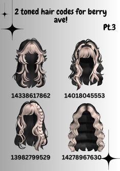 Fete Emo, Two Toned Hair, Black Hair Roblox, Black And Blonde, Tone Hair, Anime Hair, Hair Reference, Roblox Codes, Hair Designs