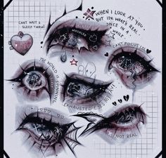 an image of some eyes with tattoos on them