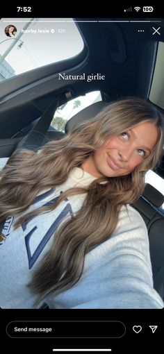 Level 8 Brown Hair, Natural Brown With Dimension, Brunette Hair Natural Highlights, Beige Babylights Brunette, Light Brown Hair No Blonde, Natural Hair Color Light Brown, Light Medium Brown Hair Color, All Over Medium Brown Hair Color, Hair Inspiration Light Brown