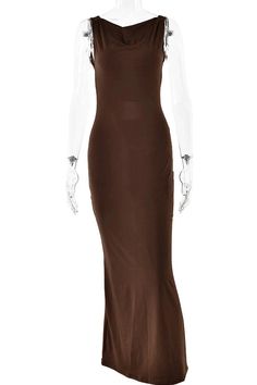 This sophisticated maxi dress features a sleeveless design and a backless cut, offering a sleek and graceful silhouette. Perfect for an elegant evening or special occasion. Details: Elasticity: Medium Stretch Fabric Type: POLYESTER Silhouette: Sheath Neckline: Square Collar Material: POLYESTER Size (IN) Bust Waist Length Hip S 13.78 12.20 56.30 33.07-40.94 M 14.57 12.99 57.09 34.65-42.52 L 15.75 13.78 57.87 37.01-44.88 Solid Backless Midi Dress For Evening, Backless Midi Dress For Evening, Chic Sleeveless Solid Evening Dress, Chic Solid Sleeveless Evening Dress, Chic Solid Color Sleeveless Evening Dress, Solid Full-length Maxi Dress For Party, Backless Stretch Midi Dress For Prom, Stretch Backless Midi Dress For Prom, Stretch Sleeveless Midi Dress For Prom