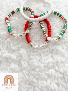 Christmas Jewelry Diy, Beaded Braclets, Cute Friendship Bracelets, Clay Bead Bracelet, Bracelet Inspo