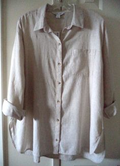 #ad Great Shopping Old Navy Khaki Natural Linen Blend Oversized Buttondwn Shirt 3XL 4X 24 26 28 3X, Fashion Tops 3x Fashion, Navy And Khaki, Old Shirts, Linen Clothes, Oversized Shirt, Natural Linen, Fashion Tops, Button Up Shirt, Staging