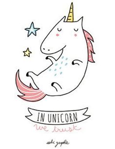 a unicorn with stars on its head and the words in unicorn we trust