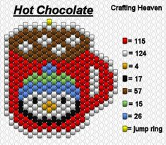 a cross stitch pattern with the words hot chocolate on it