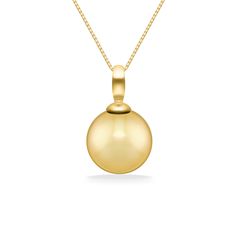 14K Yellow Gold South Sea Pearl Classic Pendant with a 9mm Golden South Sea Pearl. 17" 14K Yellow Gold Chain included. The pendant measures approximately 5/8" in length, including the bail. Golden South Sea Pearls, Sea Pearl, South Seas, South Sea Pearls, Sea Pearls, Yellow Gold Chain, Pearl Pendant, Pearl Jewelry, Gold Chain