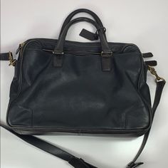 Vtg Coach Black Leather Briefcase Laptop Bag. There Are Scuffs To Sides And Corners. There Is One Small White Paint Spot On Front. Zippers In Working Order. Gold Detailing With Zipper And Pulls. Inside Of Bag Is Clean. Please View Images For Details. Length Measures 16.5” Top To Bottom Measures 12.5” Coach Travel Briefcase Rectangular, Coach Rectangular Travel Briefcase, Black Rectangular Coach Briefcase, Black Leather-backed Briefcase For Business, Luxury Black Leather-lined Briefcase, Black Leather Briefcase, European Men, Messenger Bag Men, Leather Briefcase