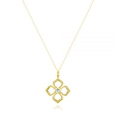 107251 18k Yellow Gold Pendant   1 Diamond - .07 ctw   14k Yellow Gold Cable Chain 16''. This charming pendant features a floral design, crafted from 18k yellow gold. Whether you’re treating yourself or looking for the picture-perfect gift, this dainty piece is a unique choice. At Joseph Jewelry, we carry and design one-of-a-kind pieces that fit everyone’s style. We work with you to create your own jewelry and bring your vision to life. Design Your Own Pendant      Bezel Set Diamond in Floral St Yellow Gold Brilliant Cut Diamond Flower Pendant Necklace, Yellow Gold Flower Pendant Necklace With Diamond Cut, Fine Jewelry Yellow Gold Diamond Flower Pendant Necklace, Yellow Gold Diamond Flower Pendant Necklace, Yellow Gold Flower Pendant Diamond Necklace, Yellow Gold Necklace With Single Cut Diamond Flower Pendant, Yellow Gold Diamond Necklace With Flower Pendant, Elegant 14k Stamped Flower Pendant Necklace, Elegant 14k Gold Flower Pendant Necklace