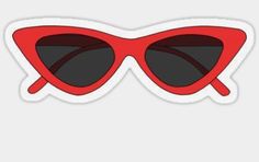 a pair of red sunglasses sticker