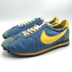 ad eBay - Nike Waffle Trainer Blue x Yellow US10 70s Vintage Used Sneakers - Buy Now, click the link (eBay) Nike Waffle Trainer, Nike Waffle, 70s Vintage, Accessories Clothing, Middle East, Clothing Store, Waffles, Buy Now, Athletic Shoes