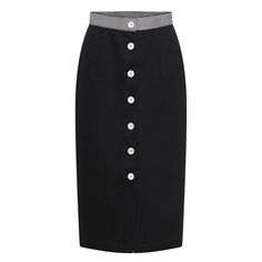 Front Button Straight Skirt Florence Fluttering black skirt is the most versatile cotton co-ordinate you'll ever own. Mix and match with other pieces in your wardrobe to create even more looks. Pair the skirt with a plain tee and sparkly sneakers for your weekend look or elevate with a tailored shirt and heels for a more polished look. Whatever your personal style, this wardrobe staple will be sure to spend more time out of your wardrobe than in it. Not sure how to style it, then add the matchin Black Cotton Mini Skirt For Work, Black Pencil Skirt With Button Closure, Classic Cotton Skirt With Button Closure, Black Cotton Mini Skirt With Relaxed Fit, Black Cotton Relaxed Mini Skirt, Black Relaxed Cotton Mini Skirt, Chic Black Cotton Mini Skirt, Black Cotton Midi Skirt, Black Cotton Pencil Skirt