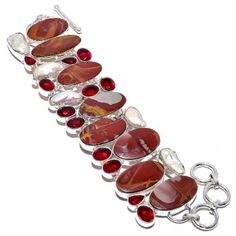 Noreena Jasper Bracelet, Silver Plated Bracelet, Biwa Pearl & Garnet Gemstone Bracelet, Red Stone Jewelry, Engagement Gift Please note : As this stone is natural, texture of every stone is different. so, the product you get in hands may slightly vary from the picture shown and not exact same as picture . And this is the beauty of each necklace being different than other. If any query, feel free and contact me. Crafted with the help of trained and experienced artisans team , our products are handmade with quality gemstones. I take care of perfect balance of combinations. We design each product taking care of style which will make you feel attractive . I also welcome to customize your choices. I try my best to serve my customers . Red Gemstone Beaded Bracelet Bohemian Style, Red Bohemian Beaded Gemstone Bracelet, Unique Red Bracelets With Natural Stones, Unique Red Gemstone Bracelets, Unique Red Gemstone Bracelet, Red Natural Stone Bracelet, Red Gemstone Bracelet, Red Stone Jewelry, Noreena Jasper