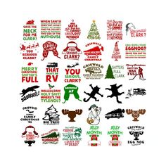 a poster with many different types of holiday stickers