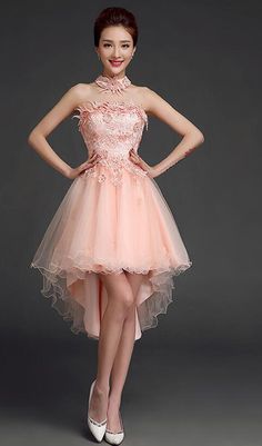 Pastel Pink Prom Dress Short, Prom Dresses Short In Front Long In Back, Fantasy Dress Short, Pink Short Prom Dress, Gala Inspiration, Pastel Pink Prom Dress, Pink Prom Dresses Short, Debut Dresses, Penthouse Design