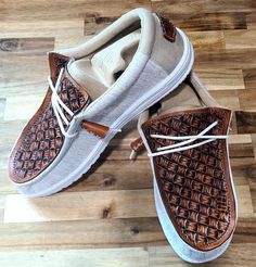 We handcraft each pair of Custom Hey Dudes to order. Reach out to us with your design requests and sizing after purchasing this listing and we will work with you to make a one of a kind design. Custom Leather Slip-on Sneakers With Speckled Midsole, Leather Slip-on Sneakers With Speckled Midsole, Leather Sneakers With Speckled Midsole, Custom Leather Sneakers With Round Toe, Custom Leather Sneakers With Rubber Sole, Leather Hey Dude Shoes, Hay Dudes, Custom Hey Dudes, Western Shoes