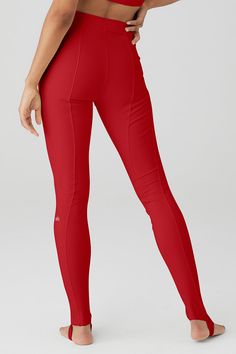 So sleek & powerful. With elevated seam detailing down the center legs, the High-Waist Enso Legging fits just right in smoothing performance Airbrush. The waist-cinching skinny waistband and so-forward toe hook makes this a secure, fitted choice for Pilates and more. Sculpting & smoothing Airbrush Waist-cinching skinny waistband Designed & uniquely fit to flatter every size Wear-tested by our in-house team for the perfect fit Legging Fits, Red Sneakers, Instagram Worthy, Back Women, Alo Yoga, Women's Pants, Sports Leggings, Cinched Waist, Bra Tops