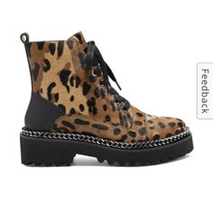 Vince Camuto Animal Print Boot, Cow Hair Upper, Rubber Lug Sole, Lace-Up Closure And Inside Zipper Closure, New Without Box. Animal Print Boots, Flower Boots, Vince Camuto Boots, Leopard Print Boots, Womens Combat Boots, Lace Up Combat Boots, Boot Print, Combat Boot, Vince Camuto Shoes