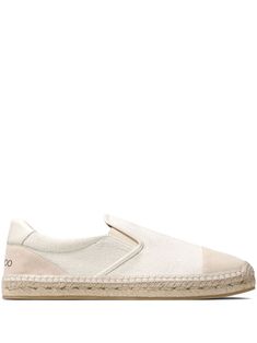 milk white canvas branded heel counter leather trim suede trim round toe slip-on style branded leather insole rope sole rubber outsole Beige Slip-on Sneakers With Textured Sole For Summer, Beige Sneakers With Contrast Sole For Summer, Summer Beige Sneakers With Contrast Sole, White Slip-on Loafers With Contrast Sole, White Canvas Slip-ons For Summer, White Canvas Espadrilles With Rubber Sole, White Canvas Espadrilles With Woven Sole, White Slip-ons With Stitched Sole For Spring, White Low-top Slip-ons With Stitched Sole